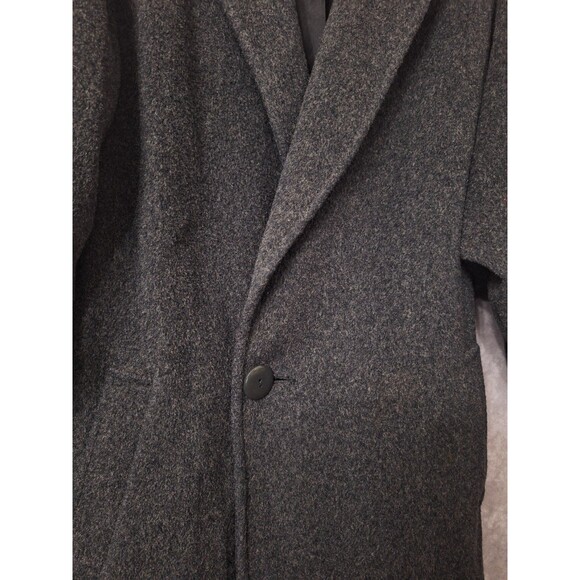 Vintage Braetan Wool Blend Long Coat Womens Sz 11/12 Gray One Button Made In USA - Picture 12 of 16
